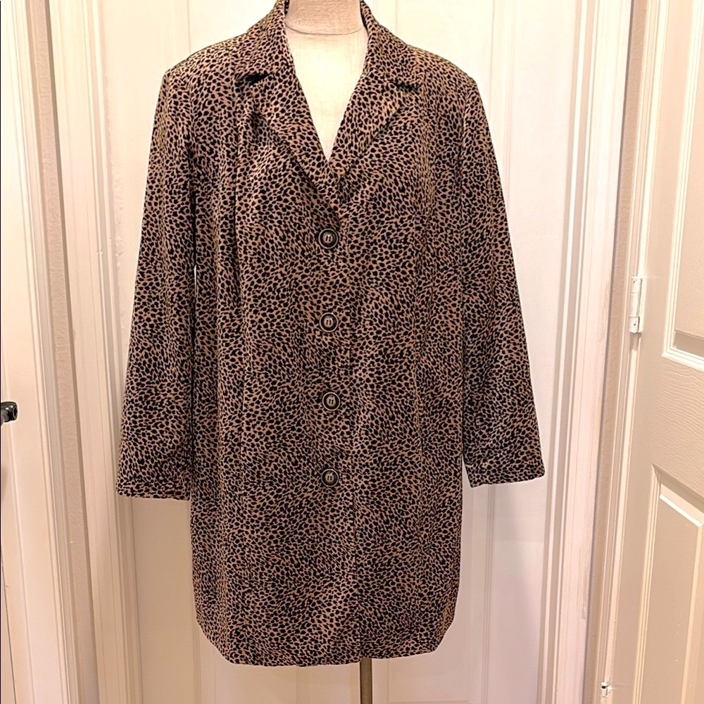 INC Woman Velveteen Leopard Print Women's Coat